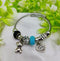 Elegant Steel Wire Pandora Bracelet – Bear & Heart Charms (1 Pc, Best for Girls)