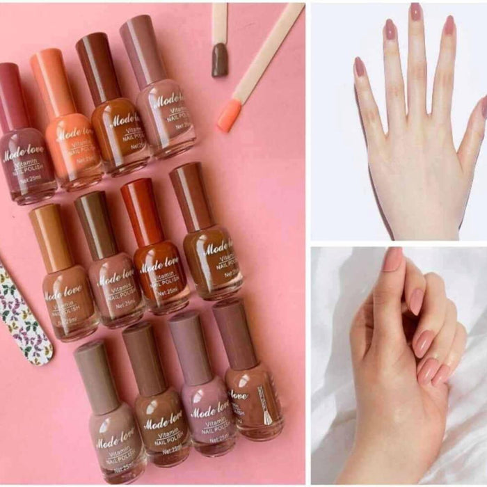 Nude Nail Polish-Pack Of 12
