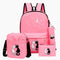 4-Piece School Bag Set – Stylish Canvas Backpack for Kids (Boys & Girls)