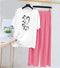 Women's White Printed Cotton Jersey Co-ord Set – Round Neck T-Shirt & Trouser (2 Pcs)