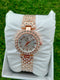 Luxury Rose Gold Women's Watch – Diamond Studded Quartz
