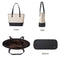 3-Piece Women's PU Leather Handbag Set – Brown & White