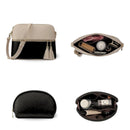 3-Piece Women's PU Leather Handbag Set – Brown & White