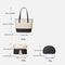 3-Piece Women's PU Leather Handbag Set – Brown & White