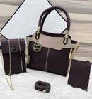 Elegant 3-Piece Brown Women's Shoulder Bag Set