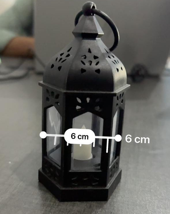Antique Hexagonal Black Candle Lamp – LED Wind Light for Atmosphere & Decor
