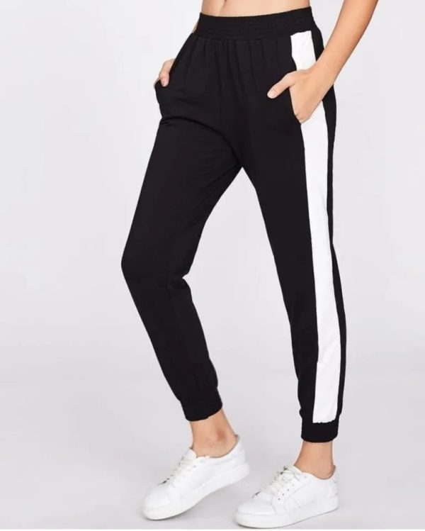 Black Trouser with Neon & White Side Stripes – Stylish & Comfortable