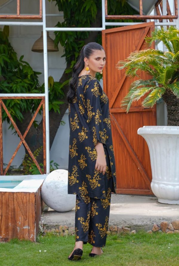 Daffodil Print 2-Piece Dress – Elegant Shirt & Trouser Set for Girls and Women