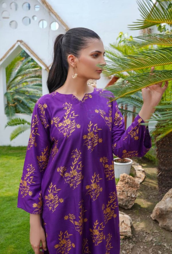 Daffodil Print 2-Piece Dress – Elegant Shirt & Trouser Set for Girls and Women