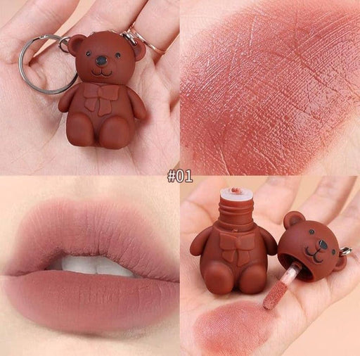 Teddy Bear Key Chain Style Lip-Gloss High Pigmented