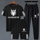 Pack of 3 Markhor Printed Black Summer Tracksuits for Men – Stylish & Comfortable