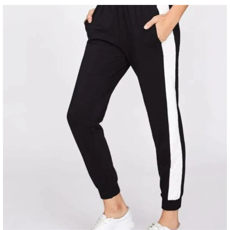 Black Trouser with Neon & White Side Stripes – Stylish & Comfortable