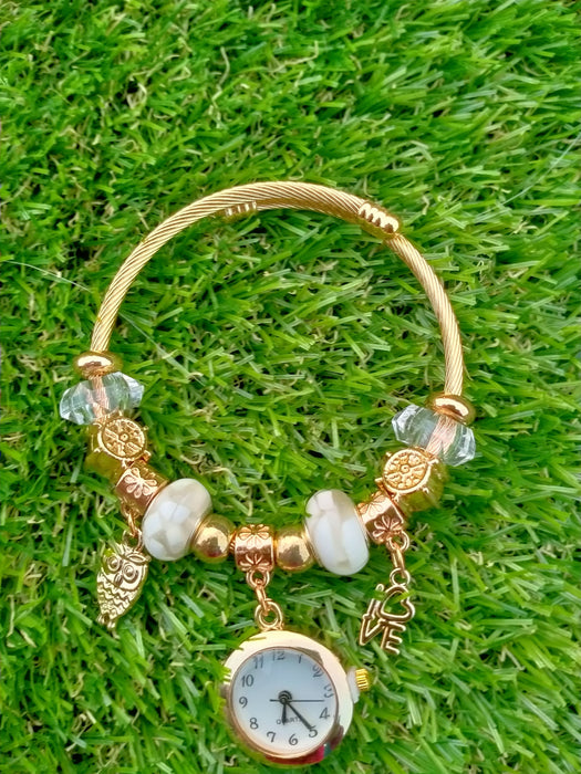 Ladies Bracelet Watch with White Stones